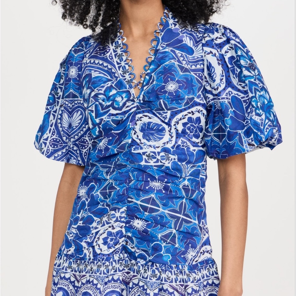 FARM Rio Blue Floral Mini Dress
